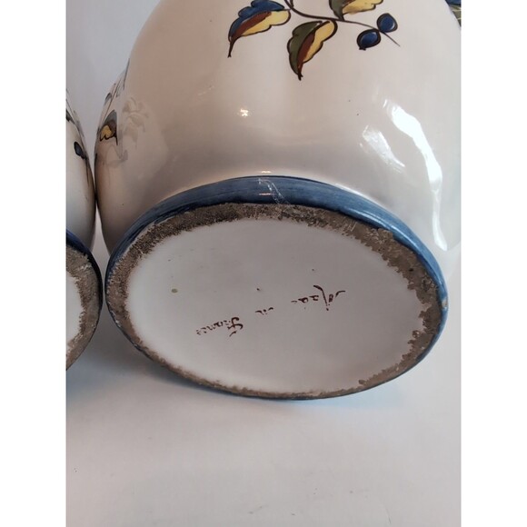 Vintage Faience Vases Planters Bowls Floral Decor Ceramic 19th C France - Picture 9 of 14